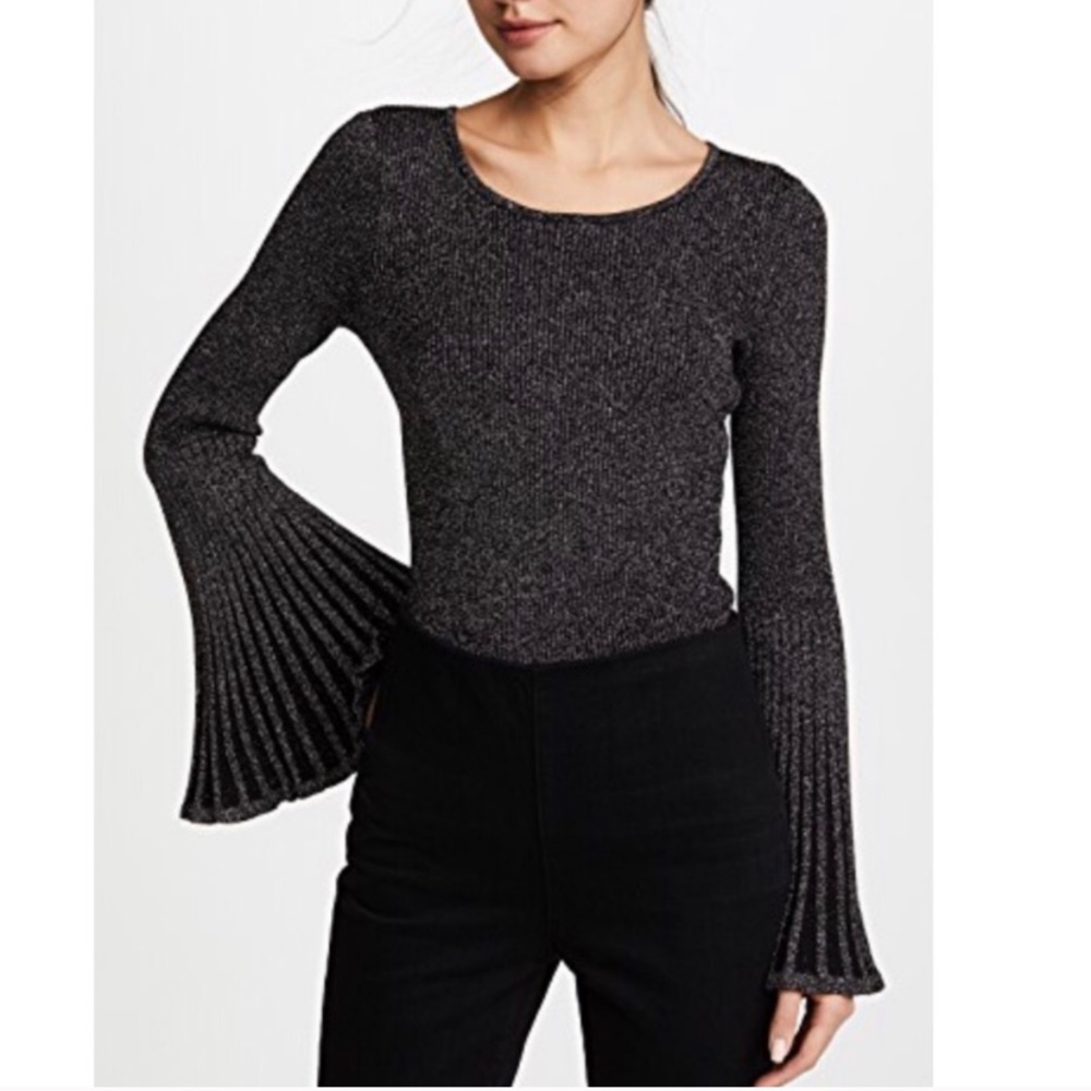 Like New Milly Metallic Flare Sleeve Sweater Shirt